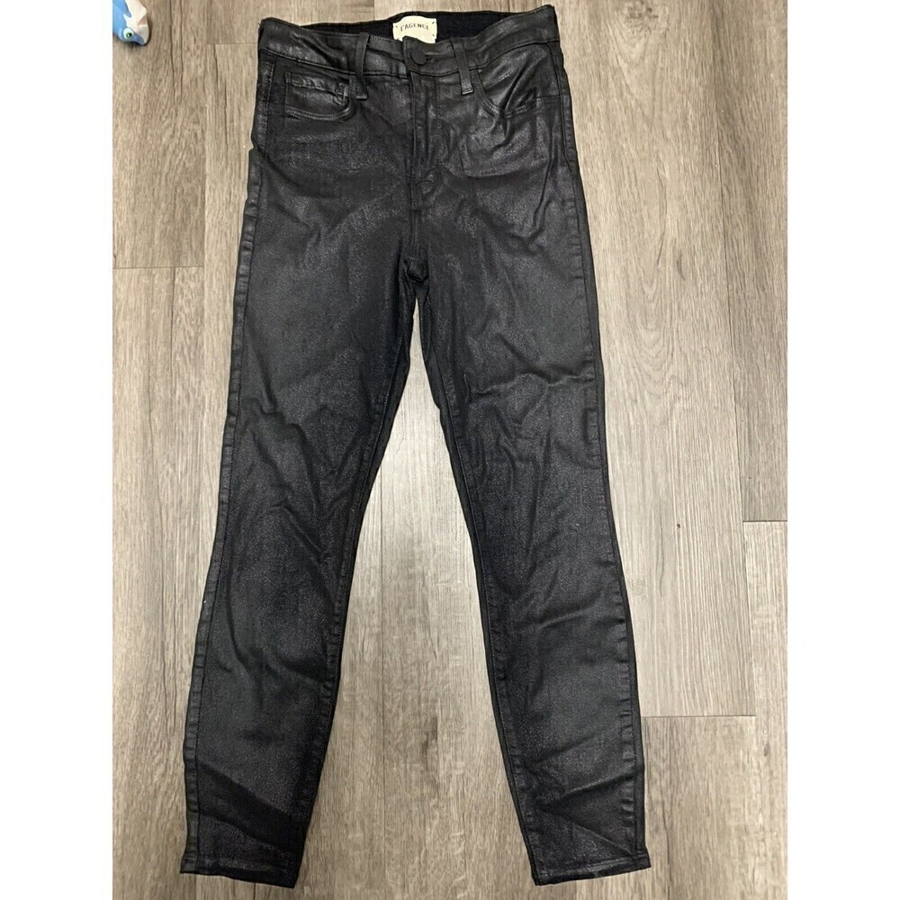 L’AGENCE Margot‎ Black Coated Skinny High Rise Jeans Size 25